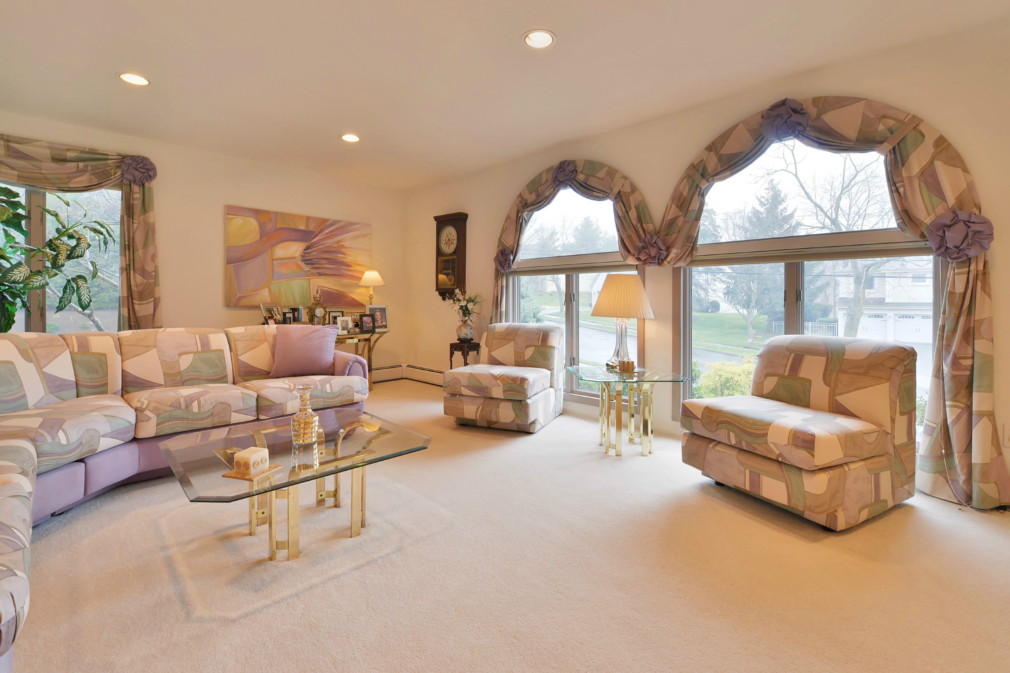 136 alpine dr closter nj 07624 living room with sofas and big windows