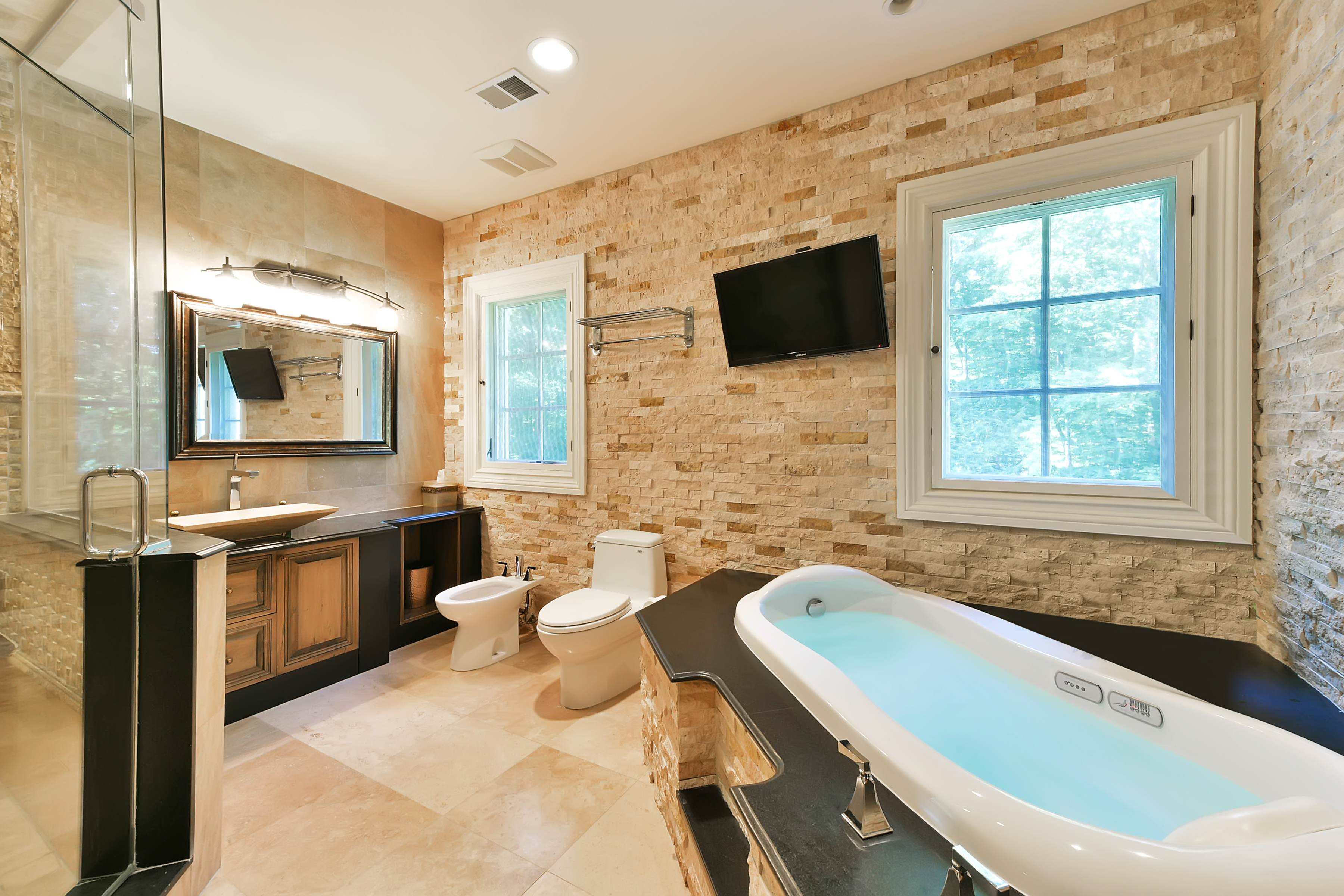 105 chestnut ridge rd saddle river nj 07458 bathroom with natural stone wall