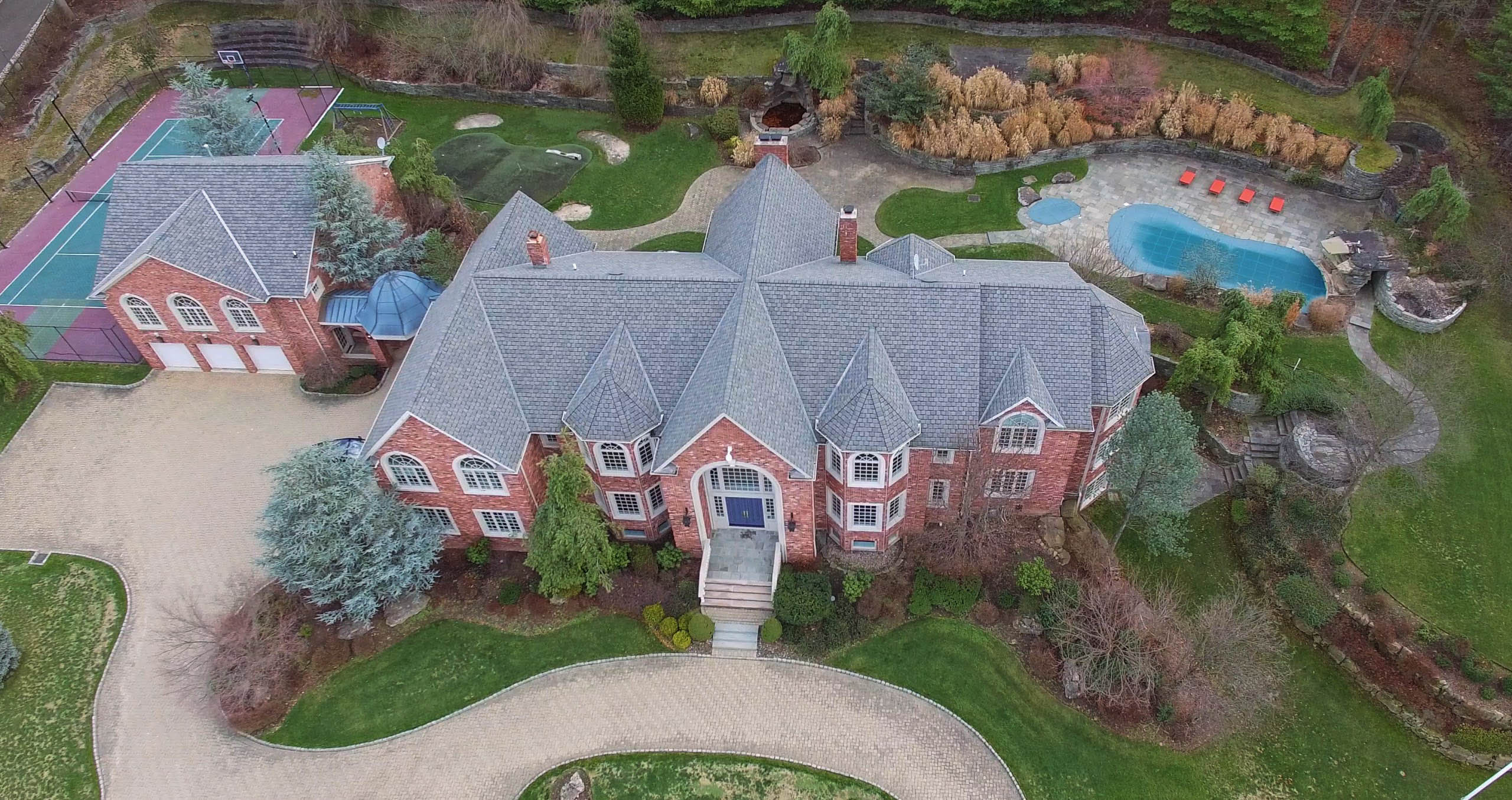 207 anderson ave alpine nj 07620 drone view above