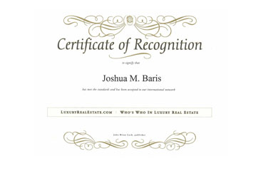 Certificate of Recognition